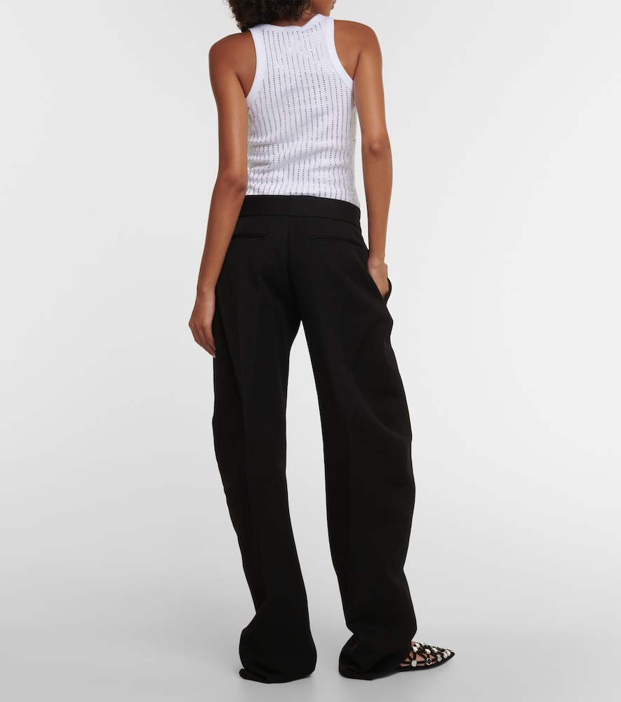 Wide-leg satin pants