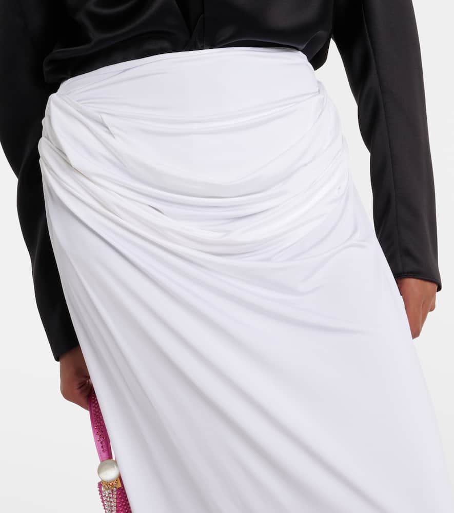 Draped jersey maxi skirt