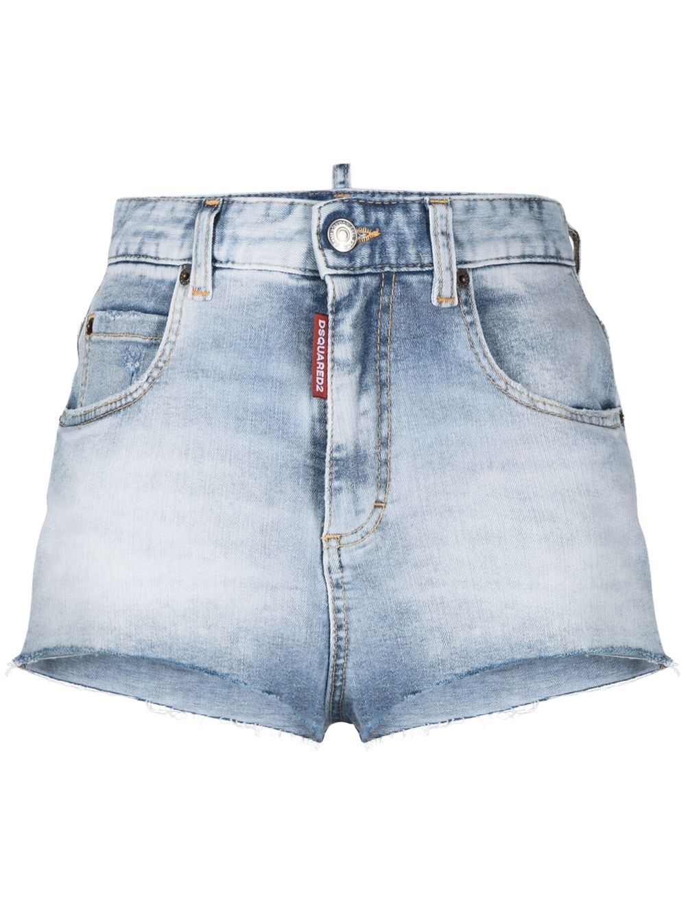 High-waisted denim shorts - Blue