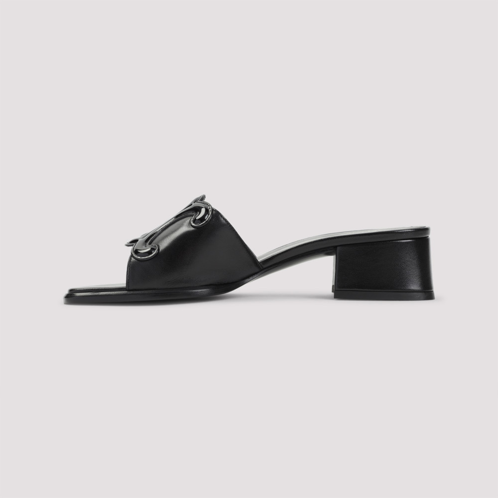 Black Logo Sandals