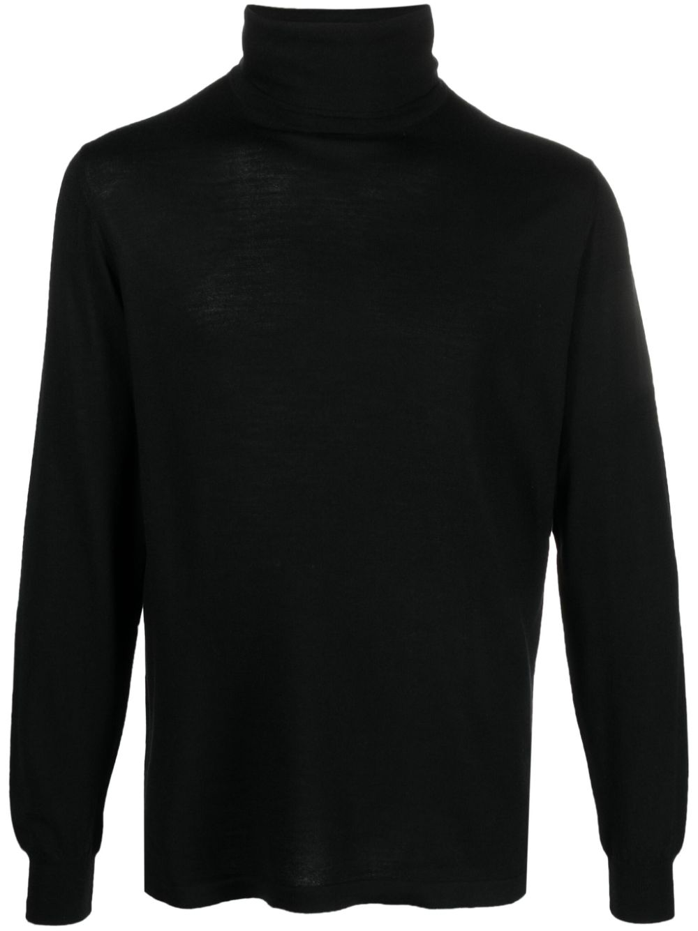 Roll-neck wool-blend jumper - Black
