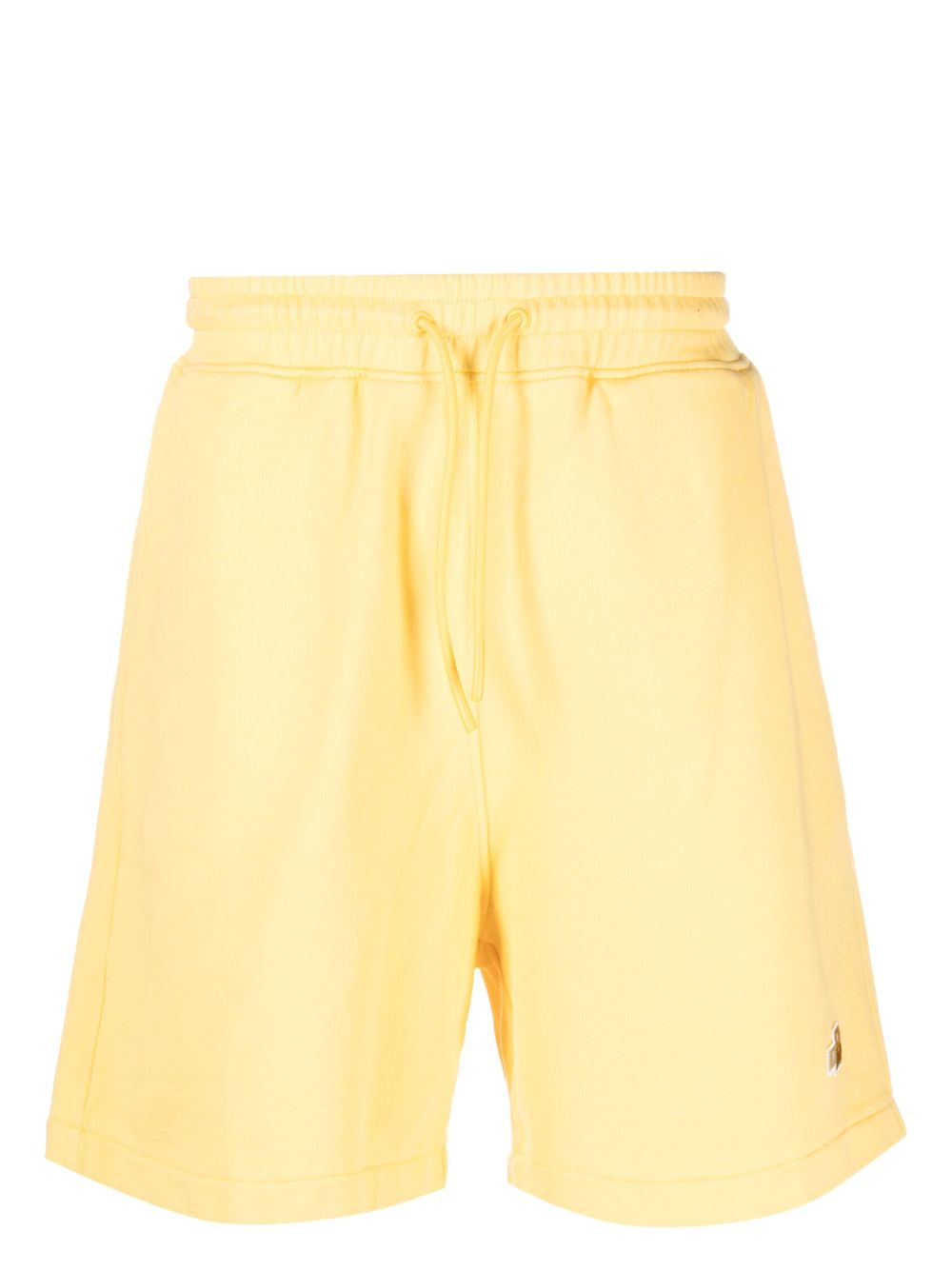 Logo-patch cotton shorts - Blue