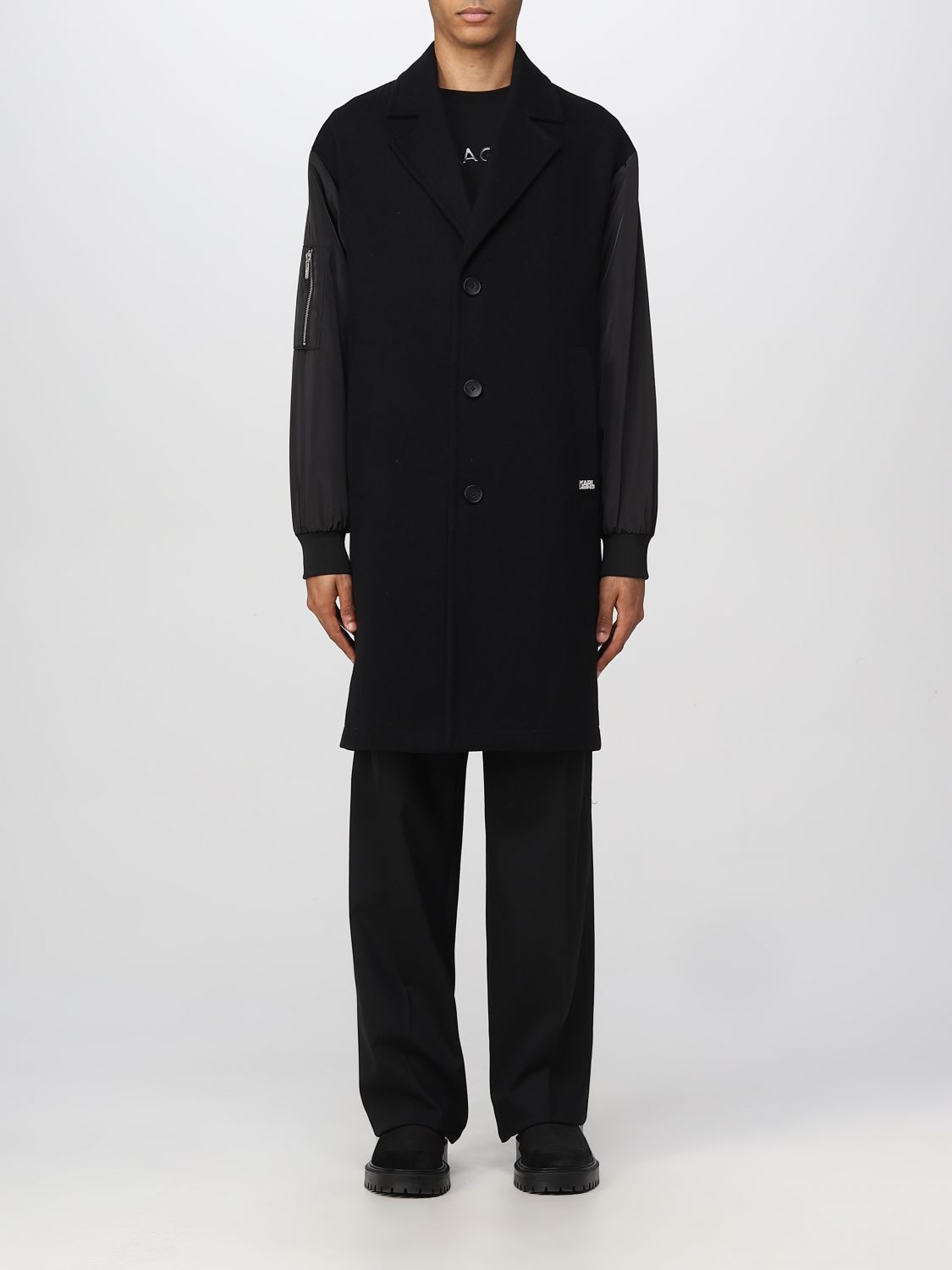 Coat Men color Black