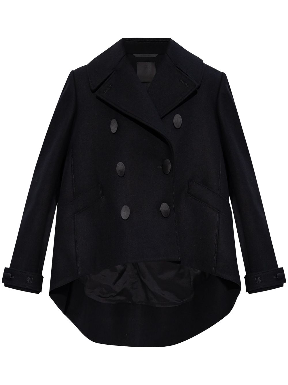 Asymmetric wool jacket - Black
