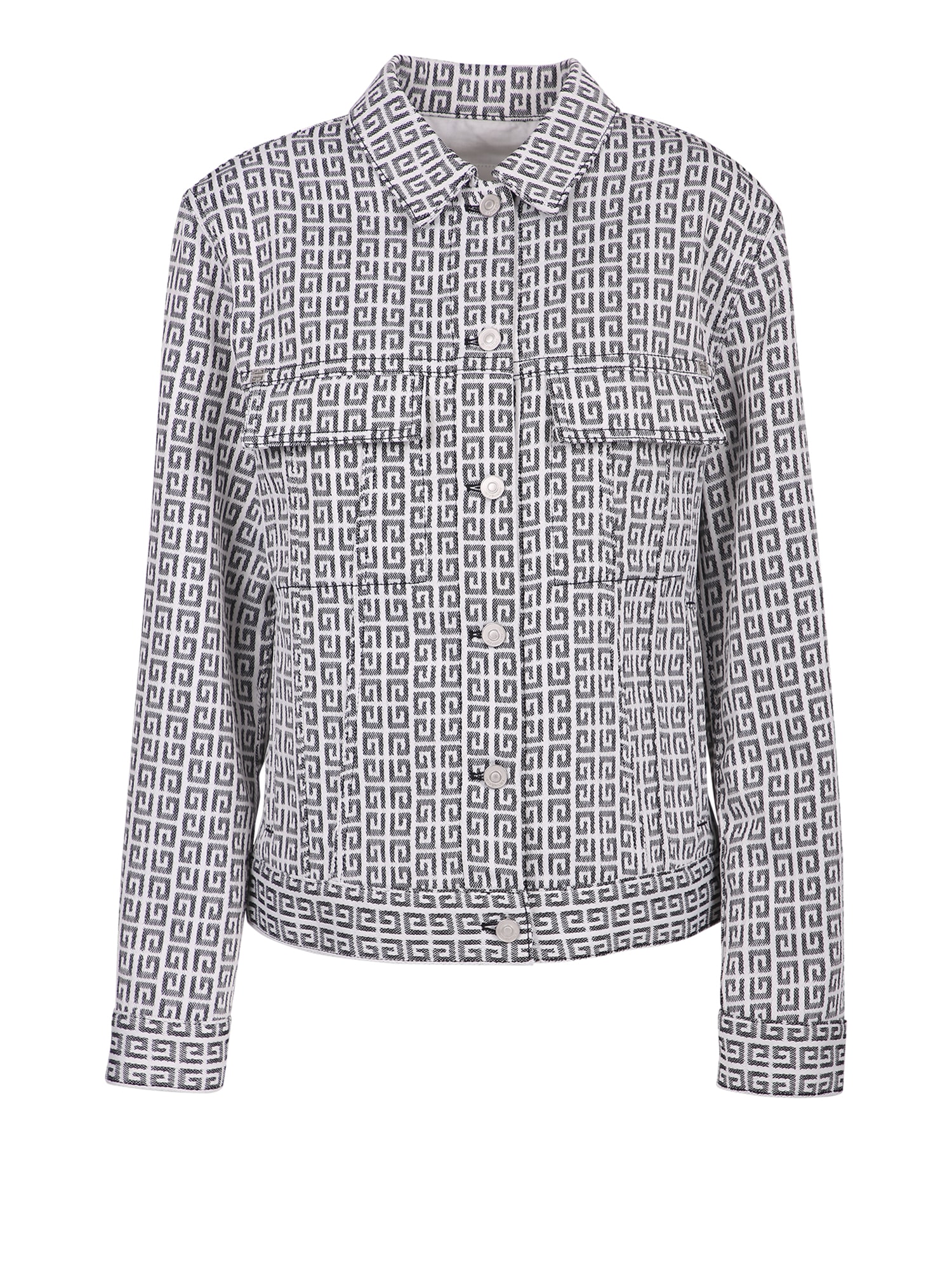 Woman 4g Jacquard Jacket With Denim Effect