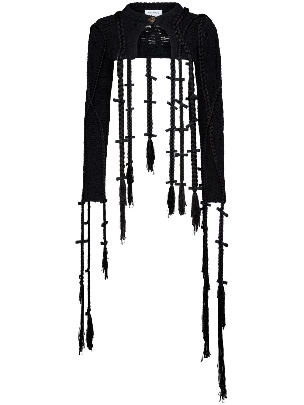 Braid-detail jumper - Black