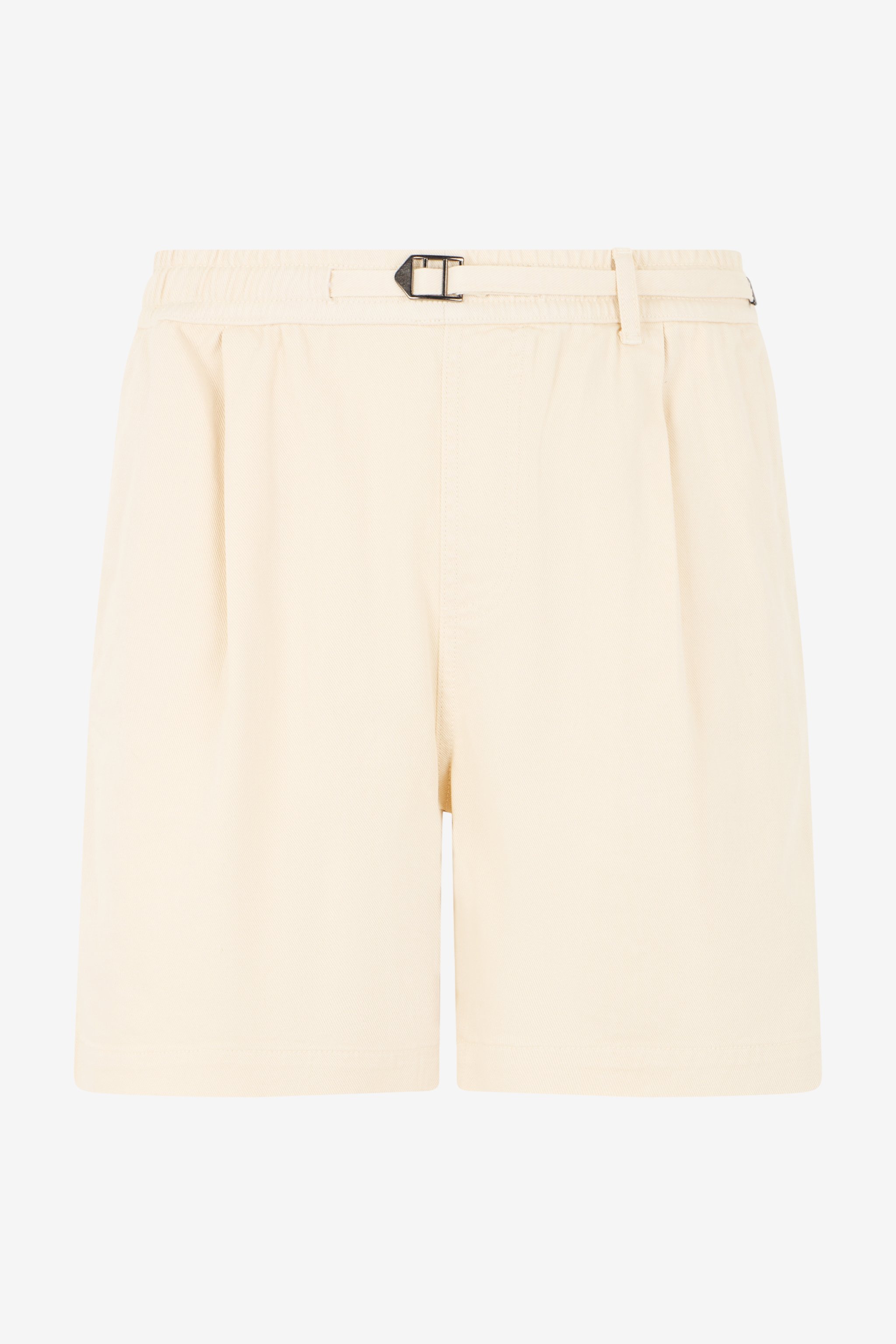 Cream Cotton Shorts With Belt