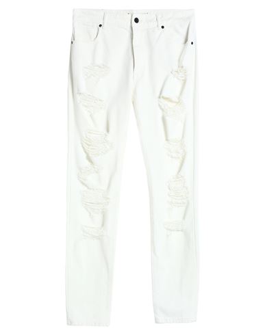 Man Jeans Off white Size 32 Cotton, Elastane