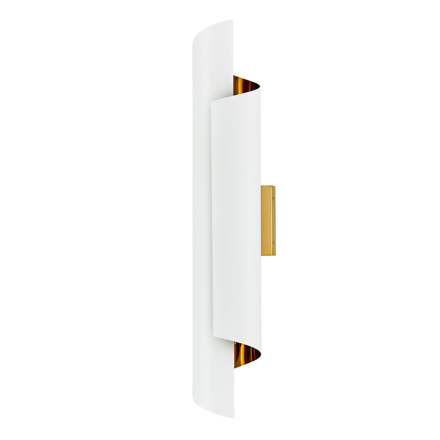 Matte White and Polished Brass Two Light Wall Sconce from the Piaga Collection