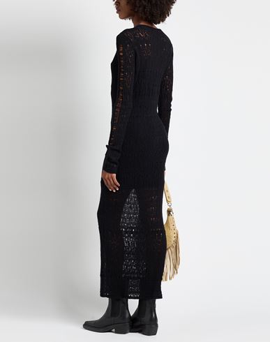 Woman Maxi dress Black Size S Nylon, Alpaca wool, Wool