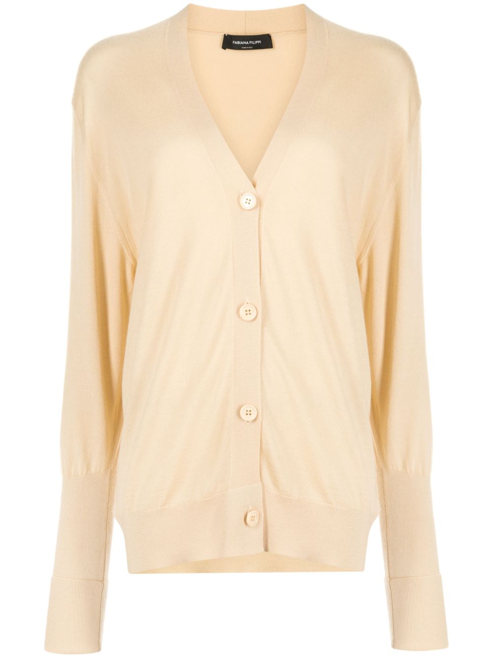 V-neck long-sleeve cardigan - Yellow