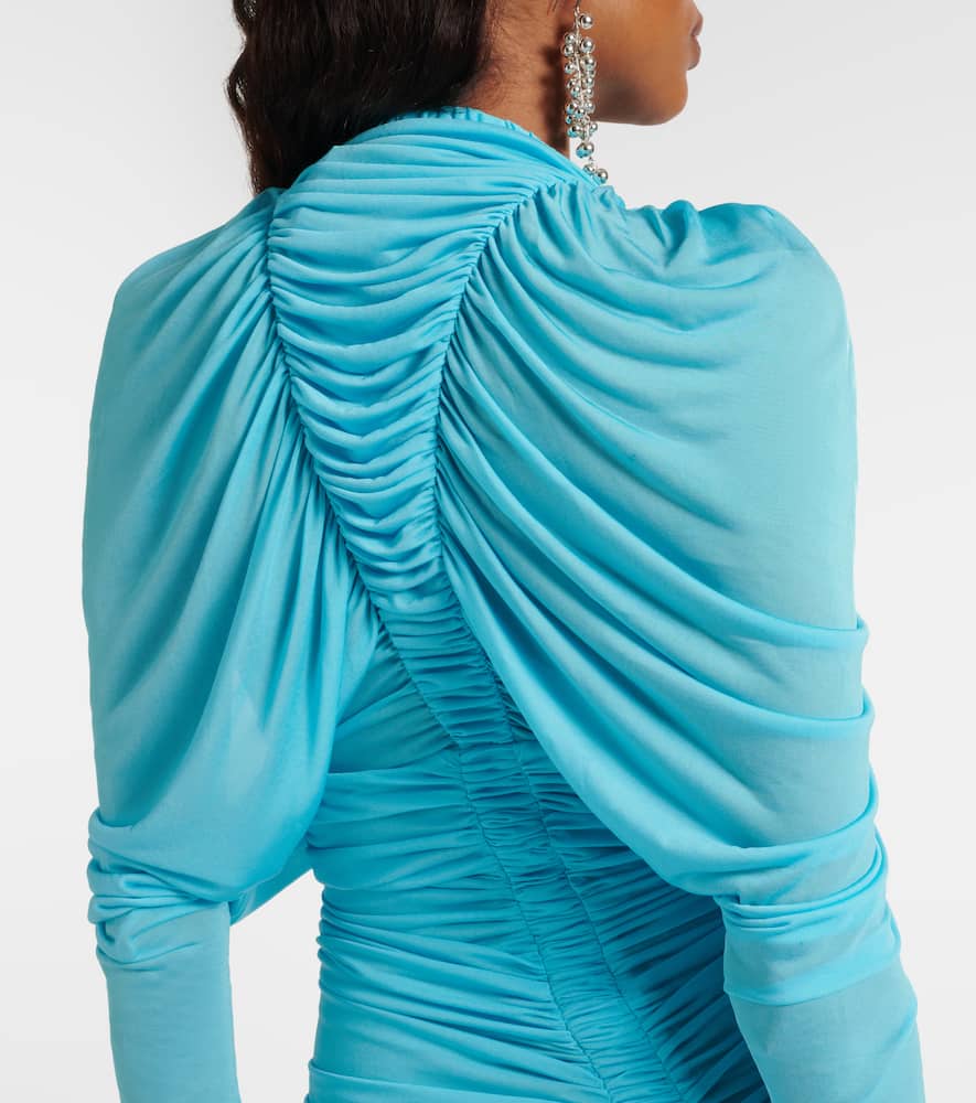 Orion ruched sheer minidress