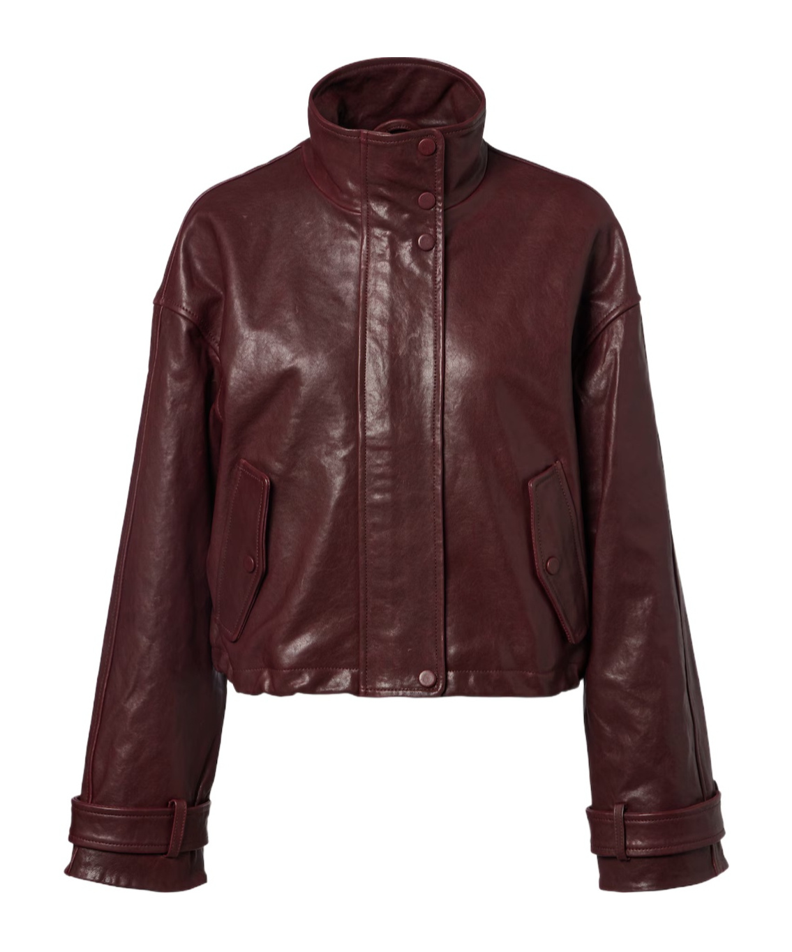Bateman cropped leather jacket