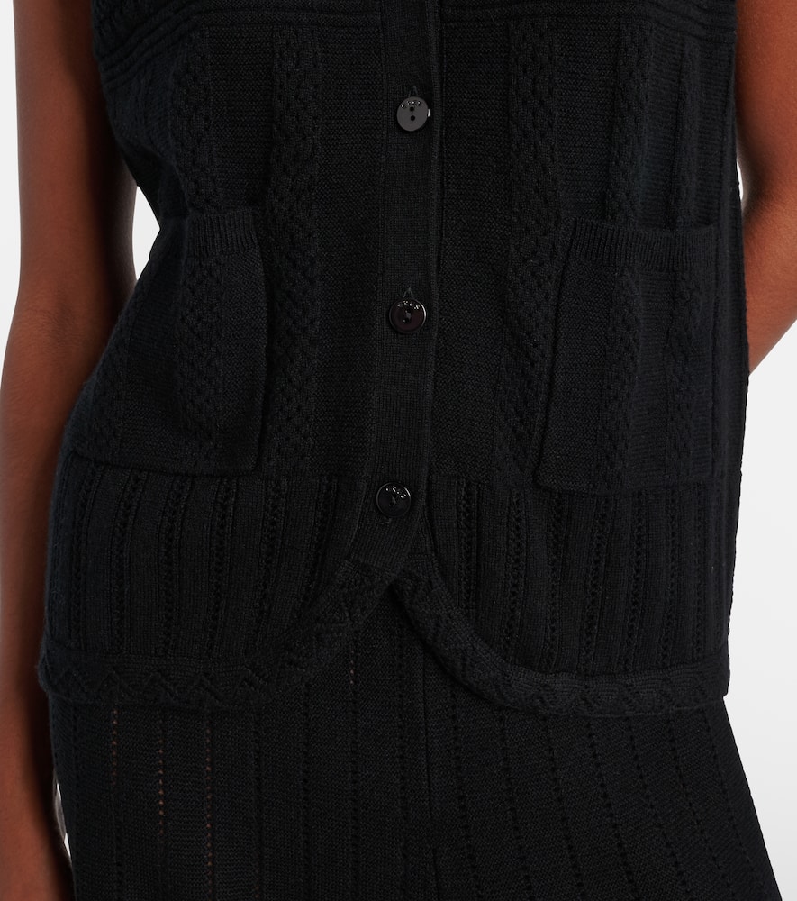 Mixte pointelle wool and cashmere sweater vest