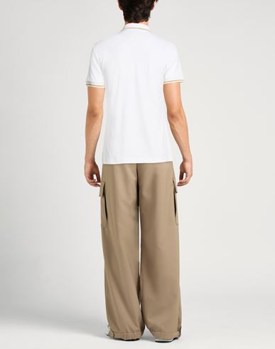 Man Polo shirt White Size M Cotton, Polyester, Metallic Polyester, Elastane