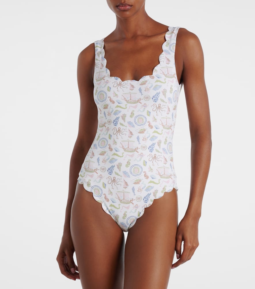 Palm Springs printed scalloped swimsuit