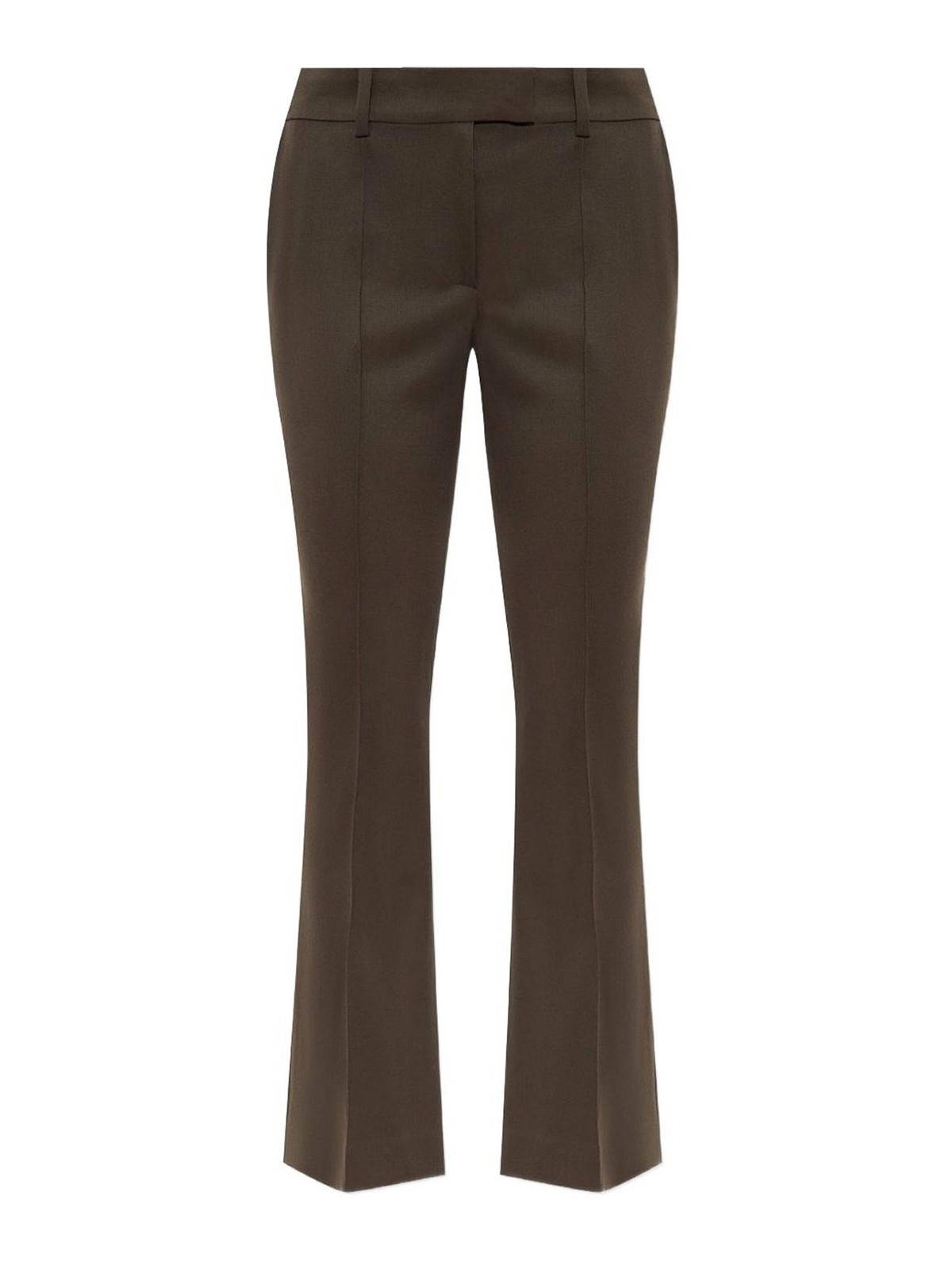 Brown Trousers In Stretch Wool Garbadine