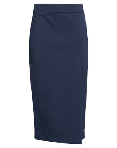 Woman Midi skirt Navy Size 6 Cotton, Nylon, Elastane