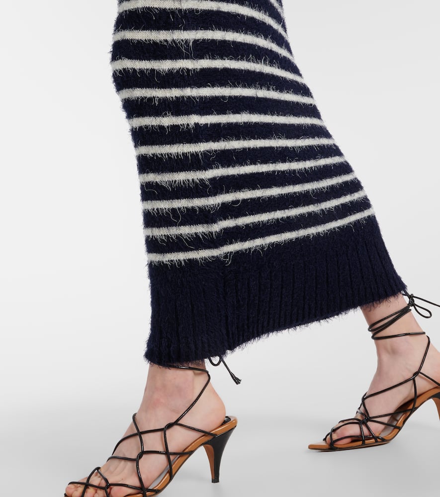 Helen striped silk and cashmere midi dress