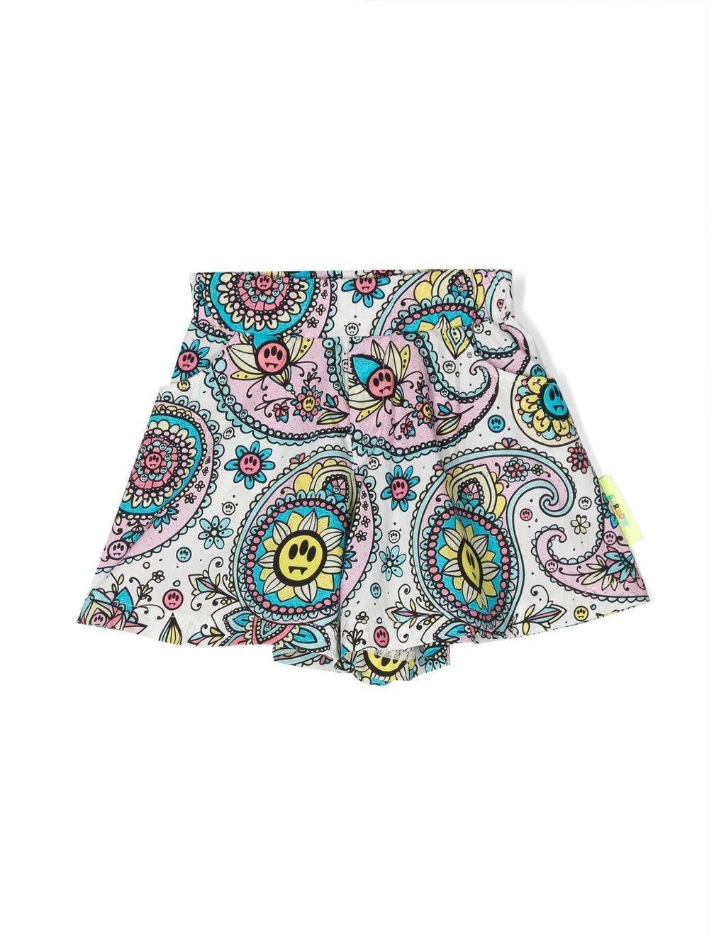 Paisley-print elasticated shorts - White