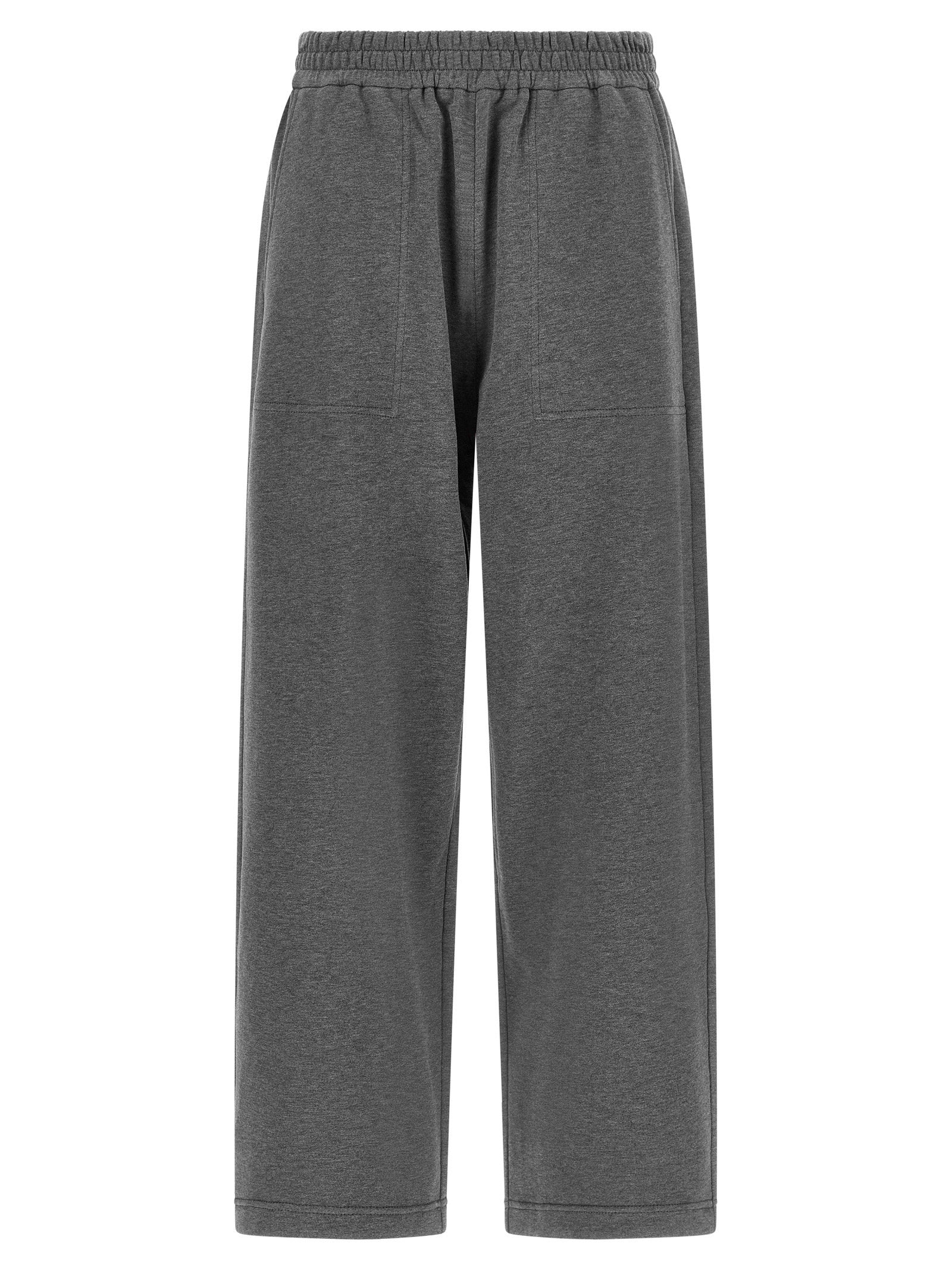 Pure Cotton Wide-Leg Joggers — Gray