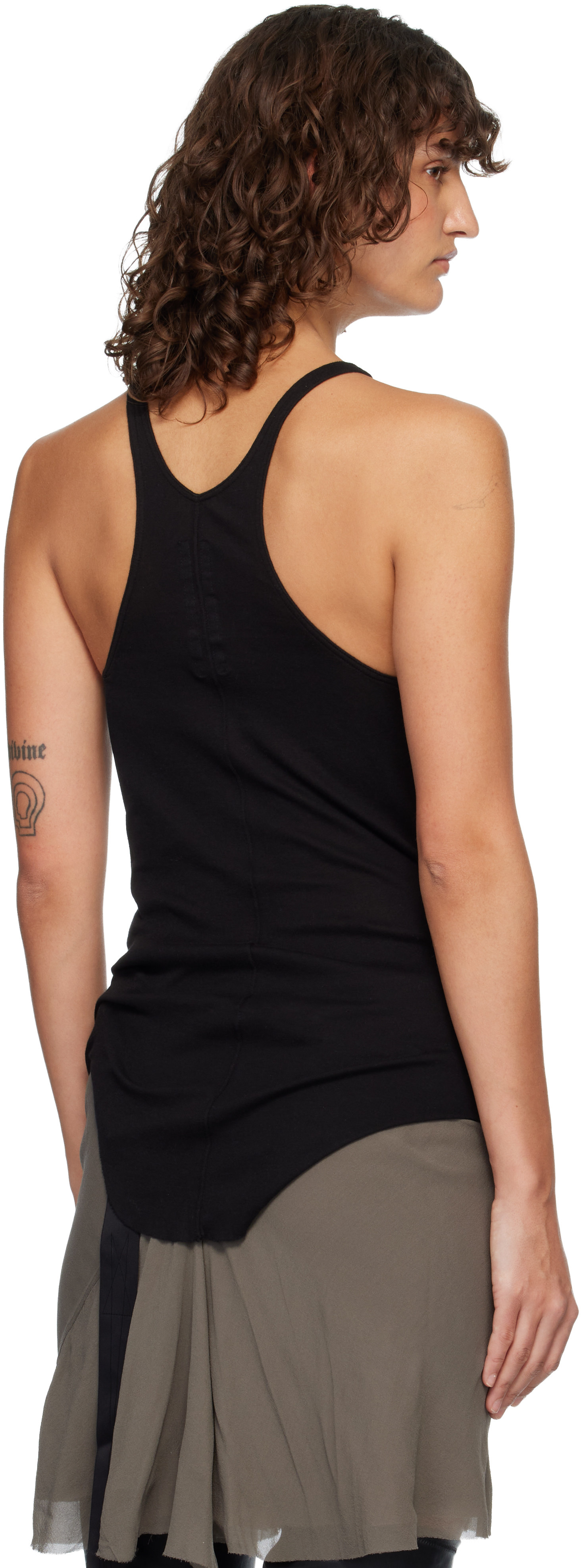 Black Temple Racer Back Tank Top