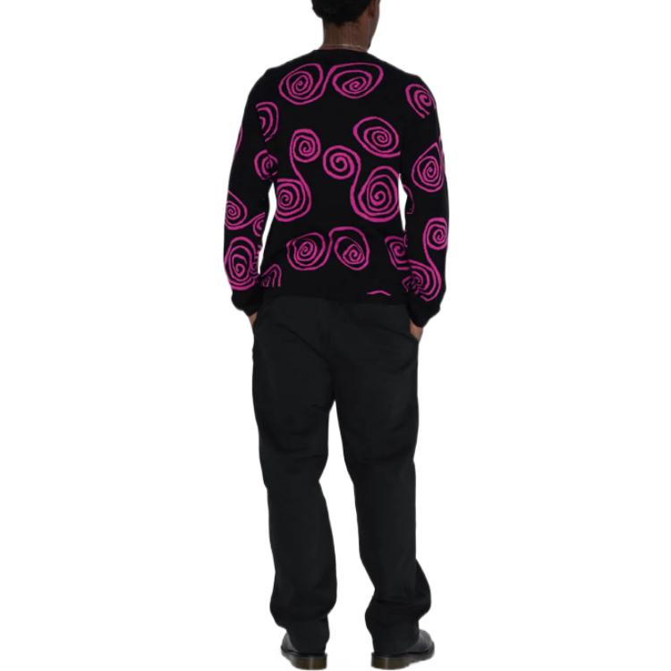 Spiral Knit Sweater 'Black Purple'