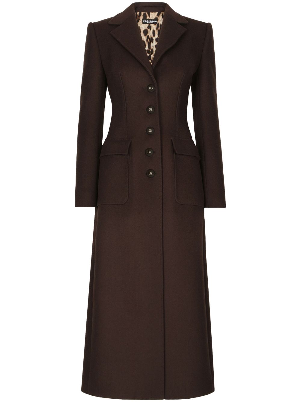 Single-breasted long coat - Brown