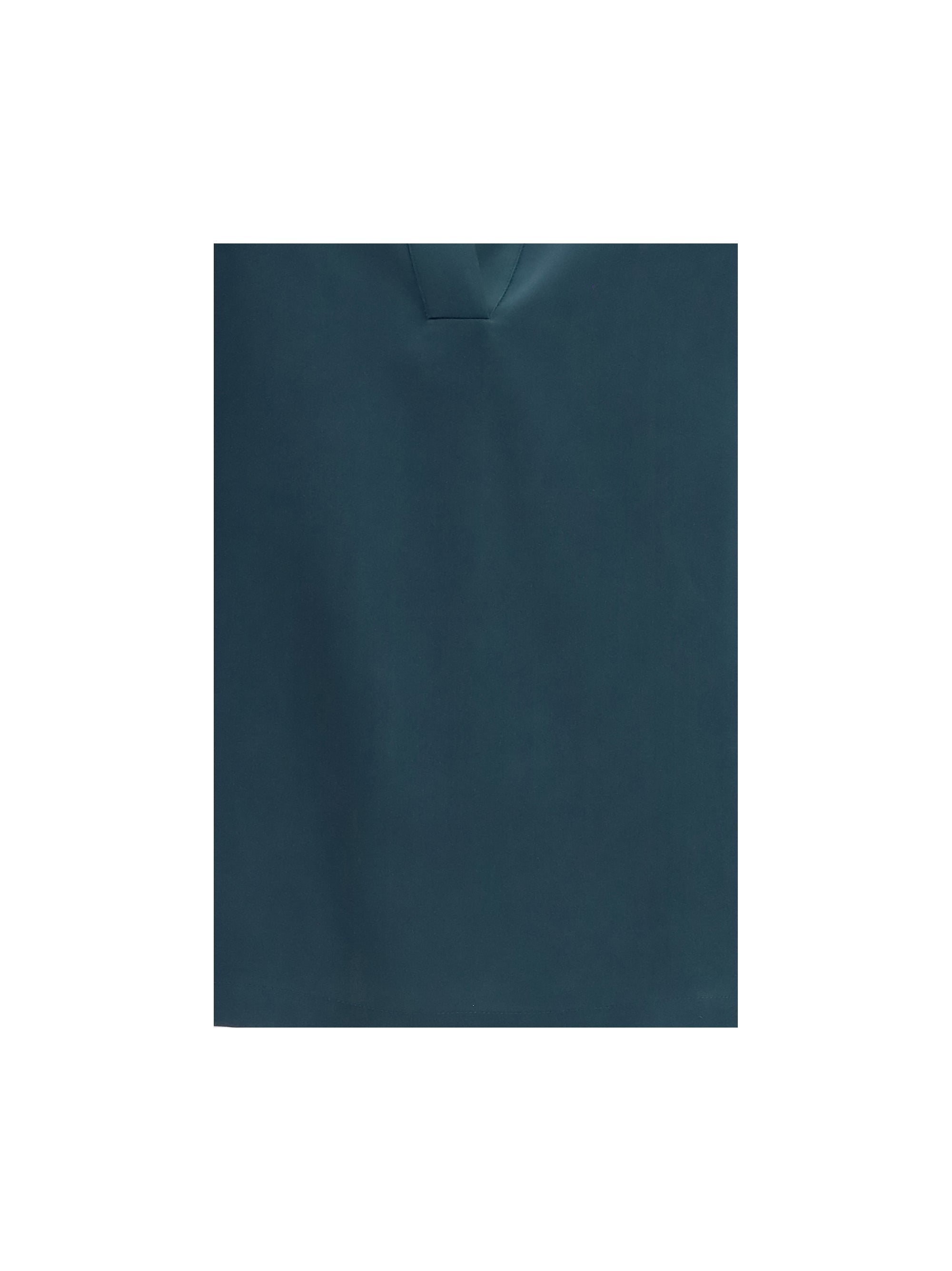 Silk Deep V-Neck Shirt — Teal