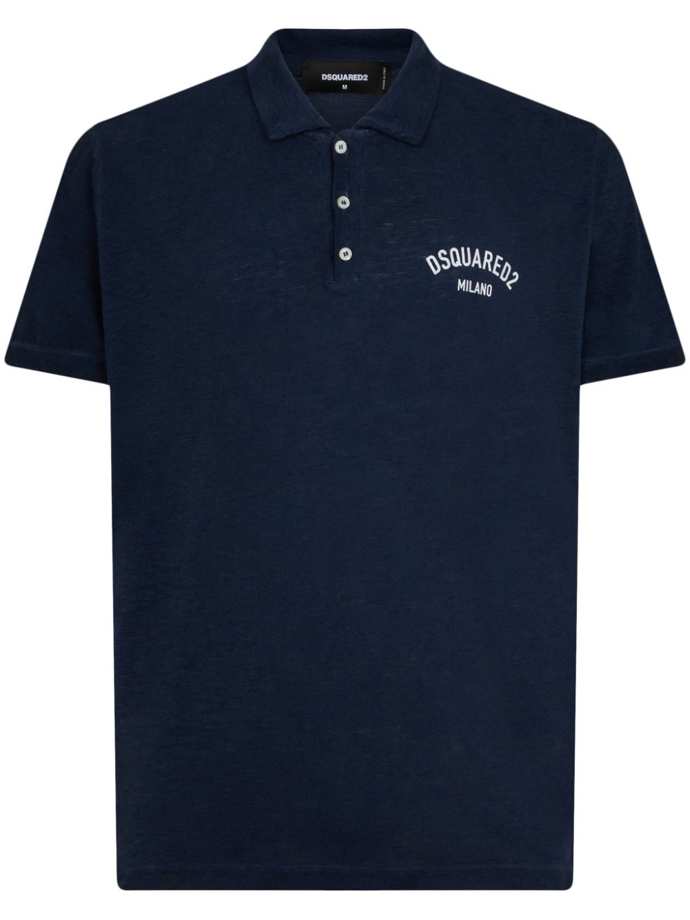 Logo-print cotton blend polo shirt - Blue