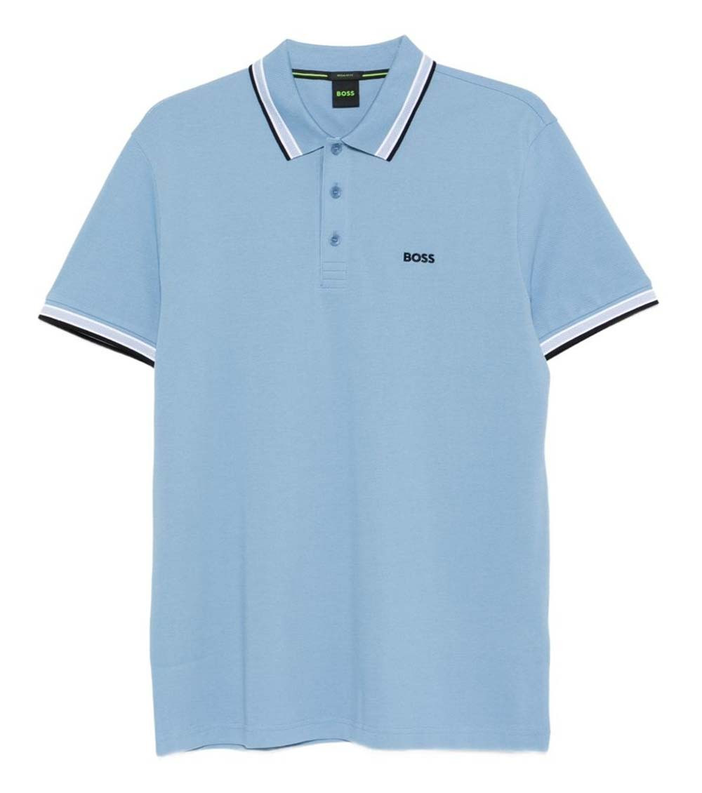 Blue Solid Shirt Collar Polo