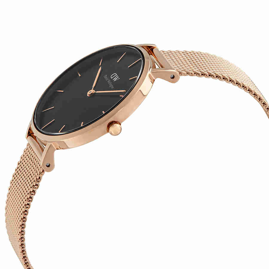 Classic Petite Melrose Black Dial Ladies Watch DW00100161