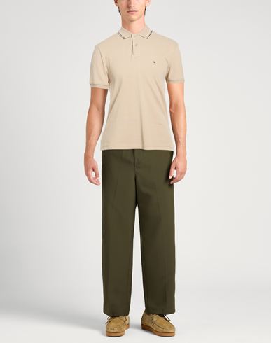 Man Polo shirt Beige Size S Cotton, Elastane