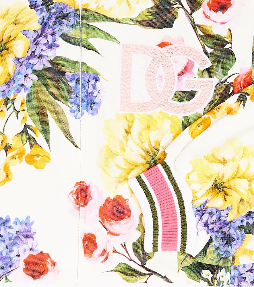 DG floral cotton jersey hoodie