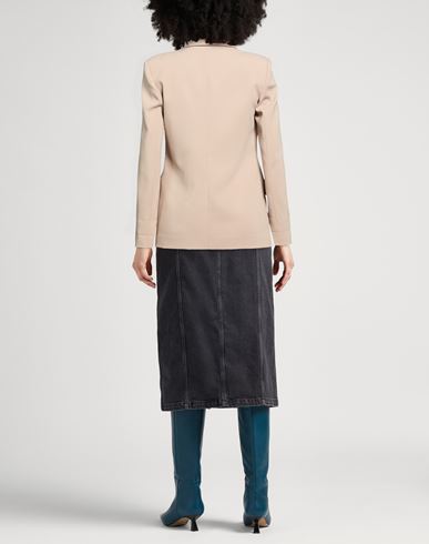 Essential Woman Blazer Beige Size 4 Polyester, Elastane