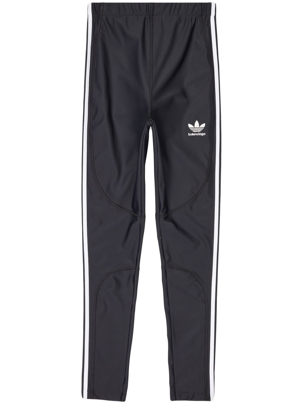 Logo-Embroidered Stretch Leggings — Black