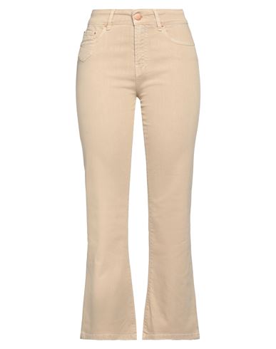 Woman Jeans Beige Size 31 Cotton, Elastane