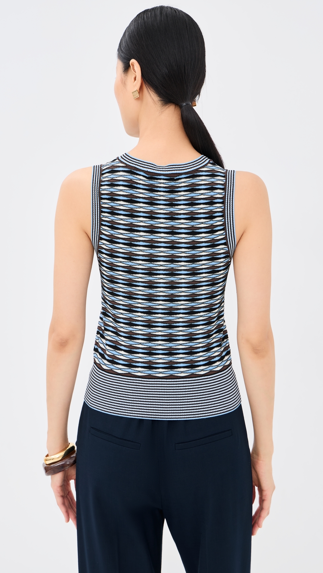 Cropped Jerrel Knit Tank Blue Jay Multi