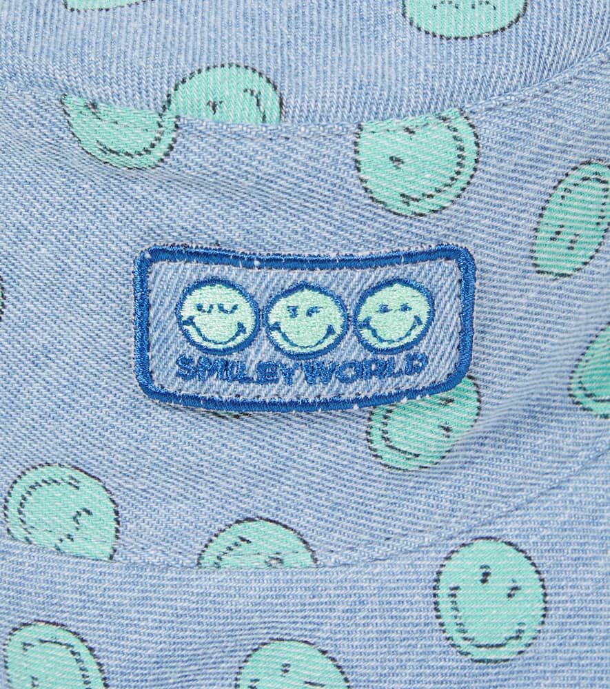Smiley denim bucket hat