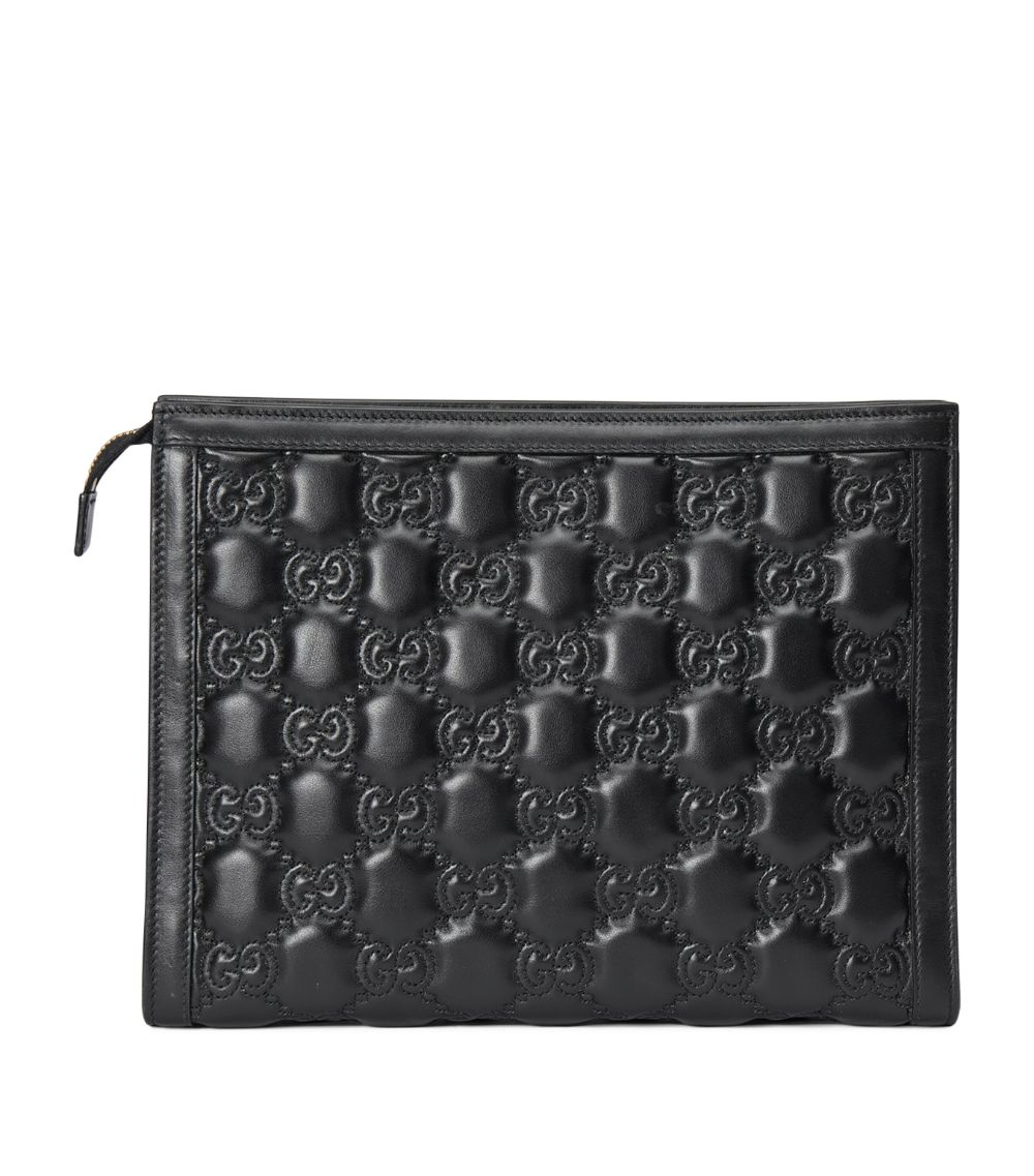 Leather GG Matelassé Pouch