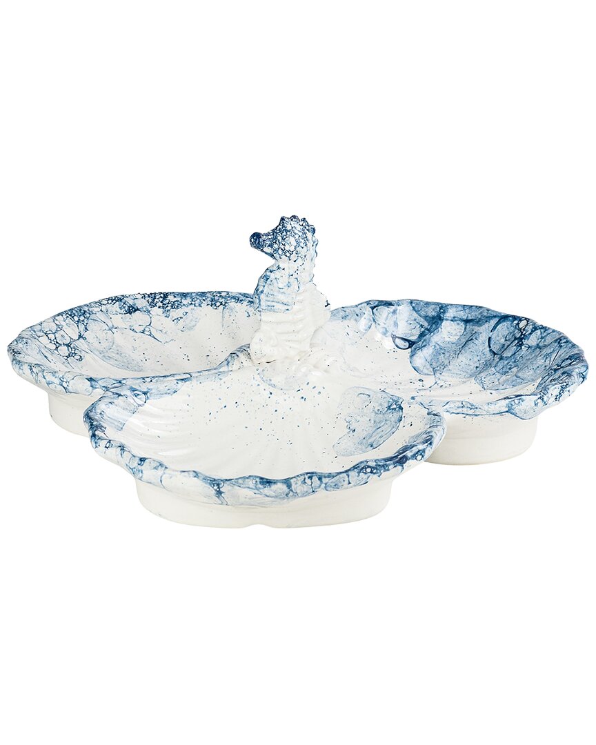 Tidal Drift Seahorse 3-Section Serving Caddy