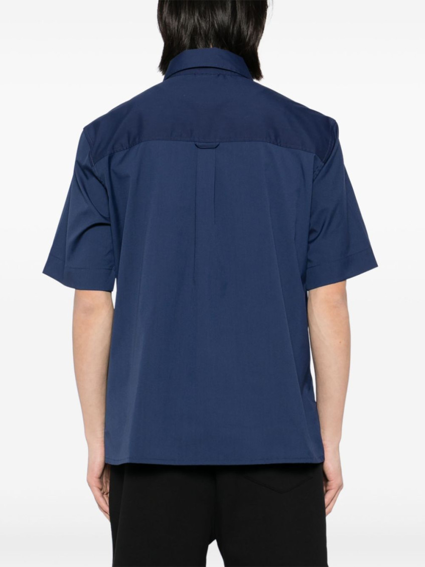 Embroidered logo shirt - Blue