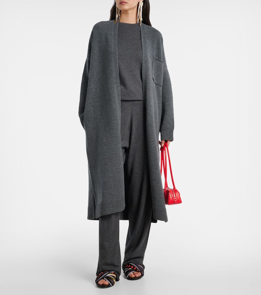 N°105 Coat belted cashmere wrap cardigan