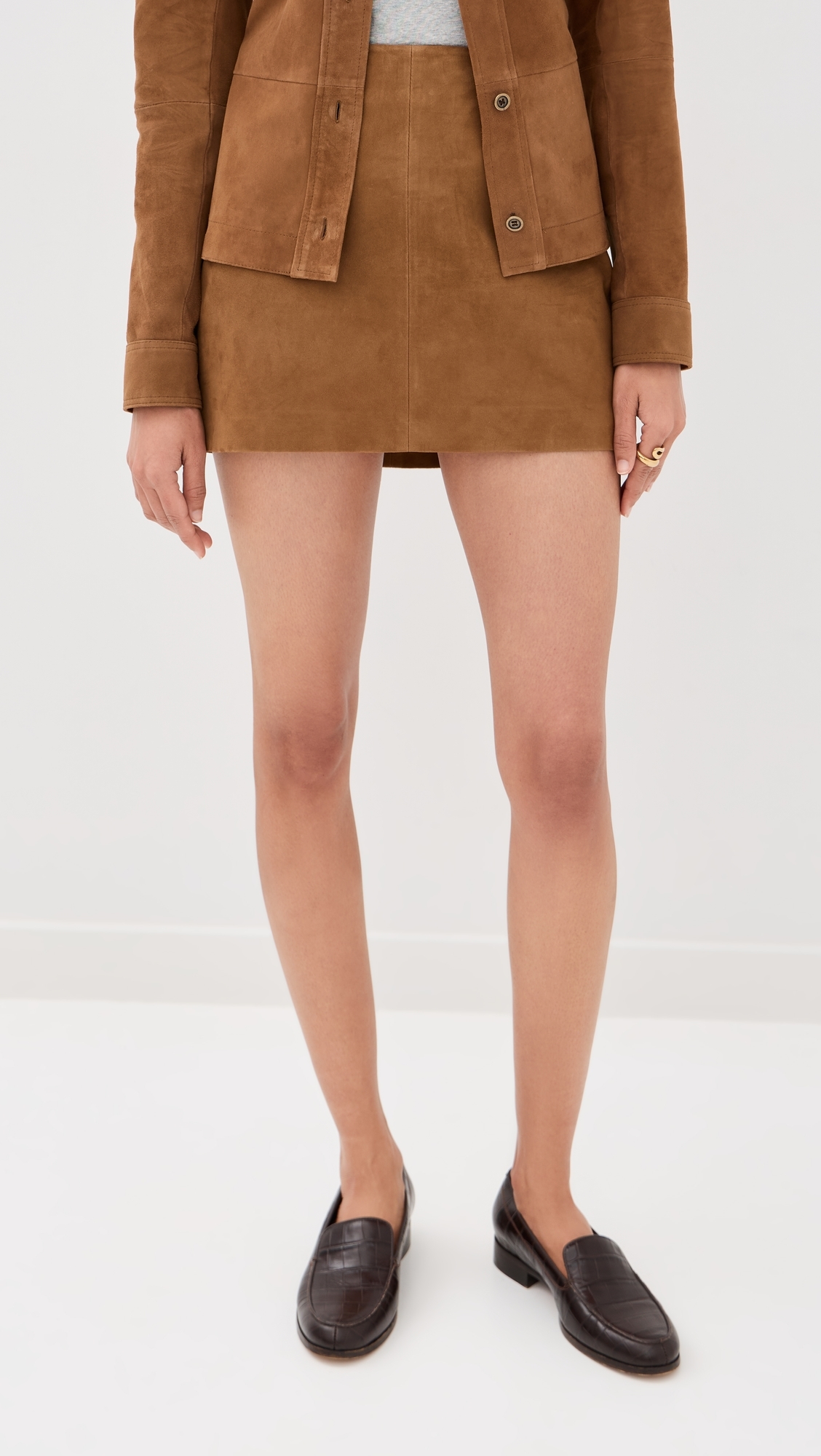 MELODY Lamb Suede Skirt Whiskey