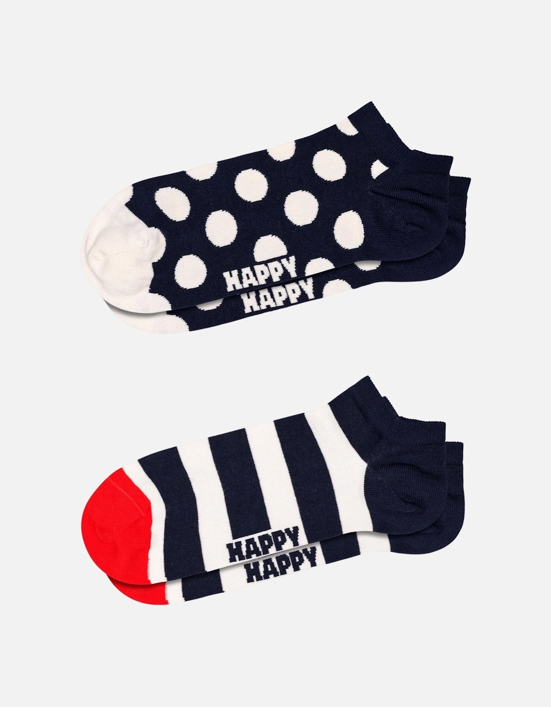 Women's 2-pack Big Dot Stripe Low Socks, Navy/White - Blue - Size: 5/4/4.5/7/6.5/6/5.5/3/3.5