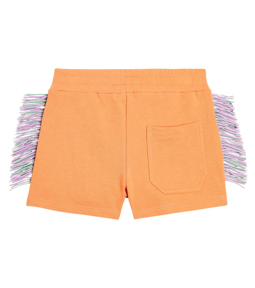 Stella McCartney Kids Fringed cotton jersey shorts