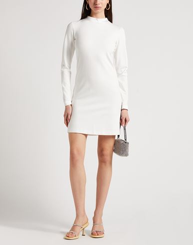 Woman Mini dress White Size 12 Viscose, Polyamide, Elastane