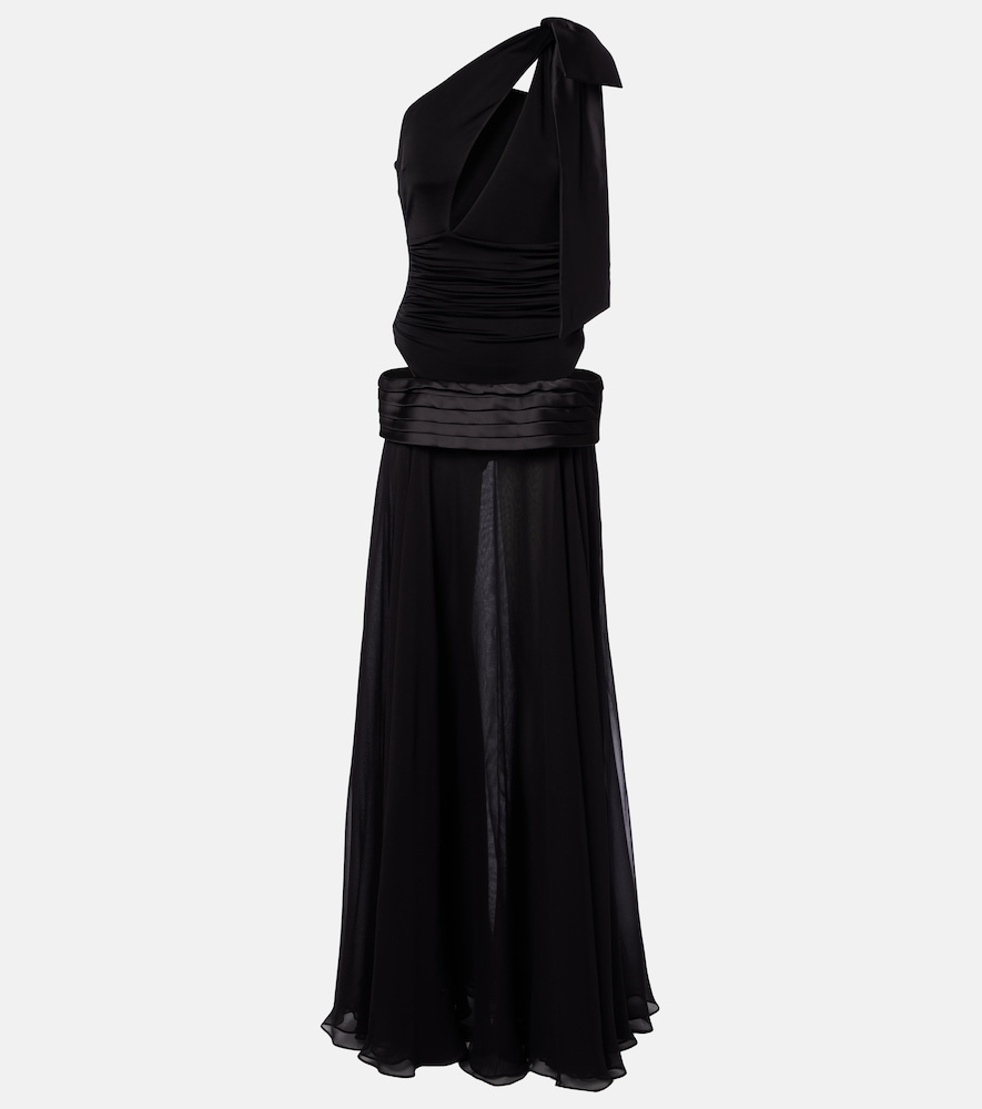 Cutout one-shoulder gown