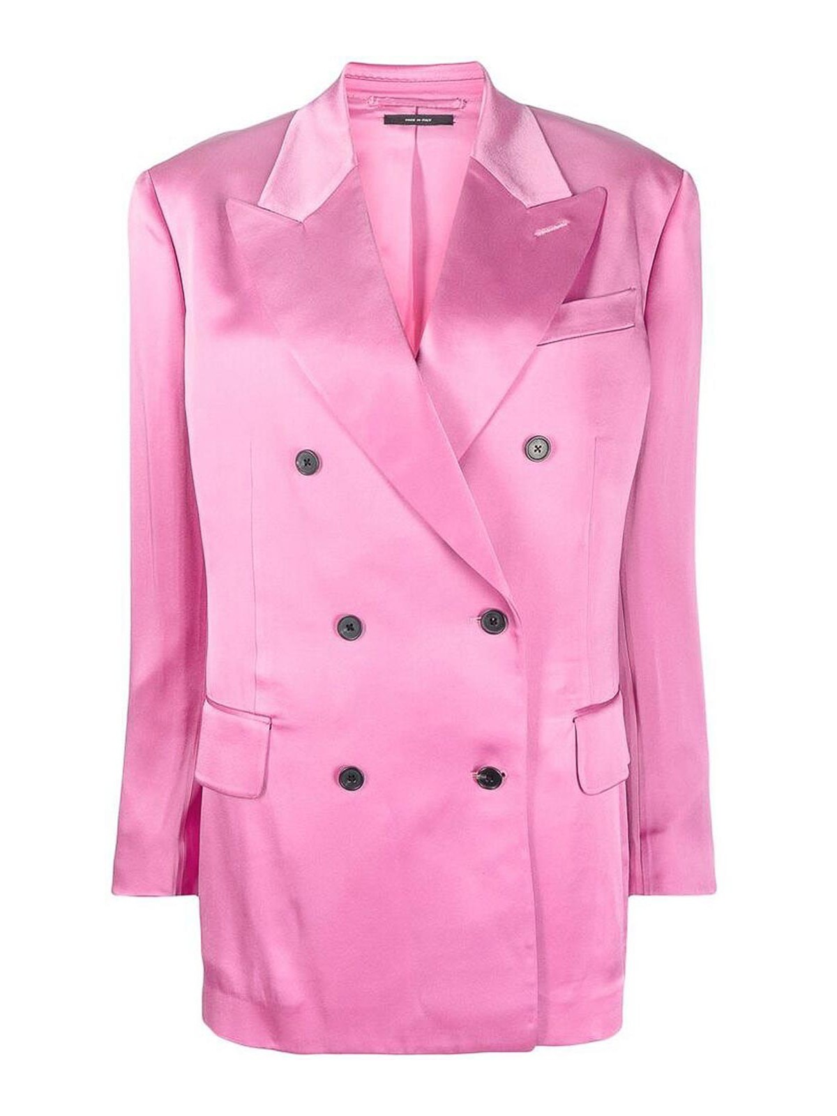 Pink double-breasted blazer
