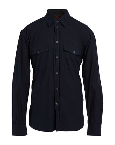 Man Shirt Midnight blue Size 44 Cotton